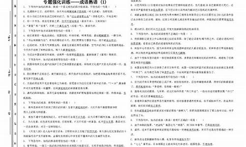 高考成语专题训练及答案解析精讲_高考成语专题训练及答案解析精讲版