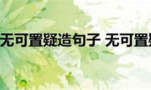 无可置疑造句大全四年级_无可置疑造句大全