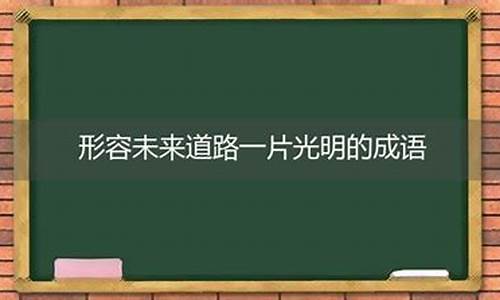 形容前途光明的成语和诗句_形容前途光明的话