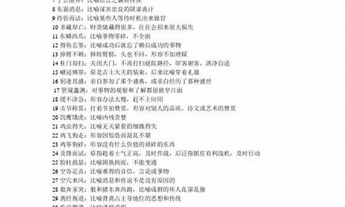 高中生僻成语大全及解释解析_高中生僻成语大全及解释解析图片